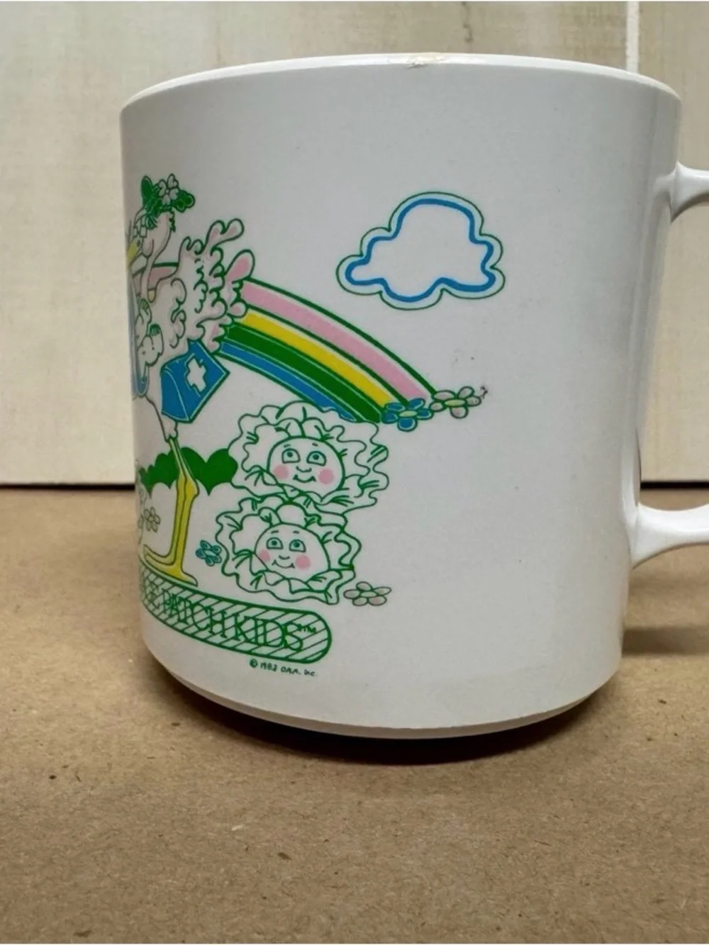 Vintage Cabbage Patch Kids Mug Melamine Mug 1983 Rainbow Stork